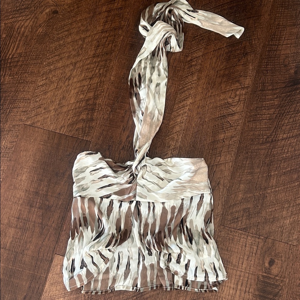 12th Tribe - Taza Abstract Satin Halter Top - Picture 5 of 8